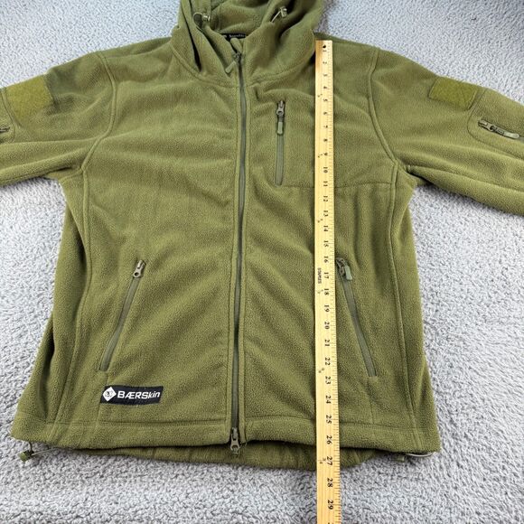 Baerskin Tactical Hoodie Mens Large Green Fleece Full Zip Jacket Pocket Utility - Picture 13 of 16